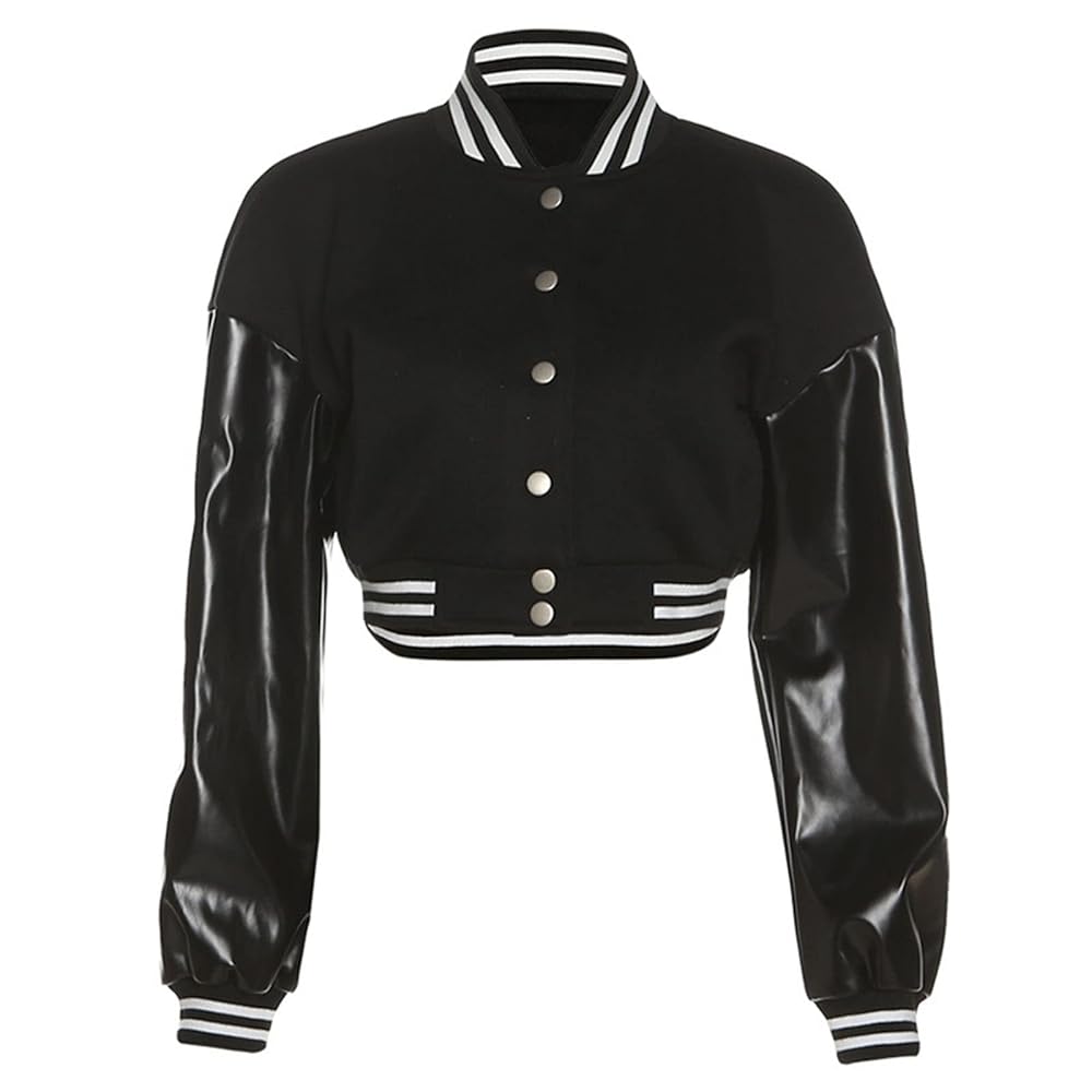 Amazon.com: SaytoRose Women Varsity Jacket Crop Baseball